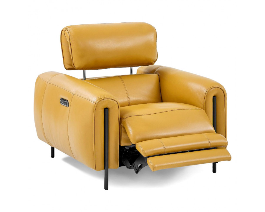 Creative Charm Recliner Armchair - Honey Yellow, Leather