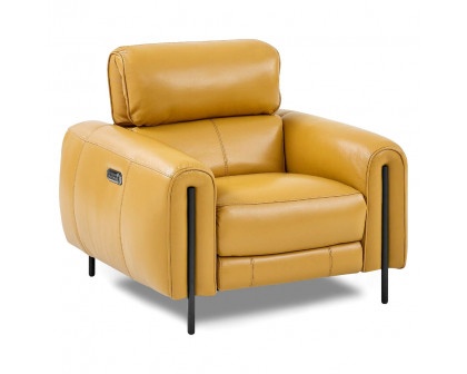 Creative Charm Recliner Armchair - Honey Yellow, Leather