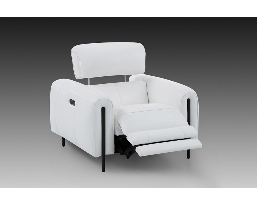 Creative Charm Recliner Armchair - Snow White, Leather