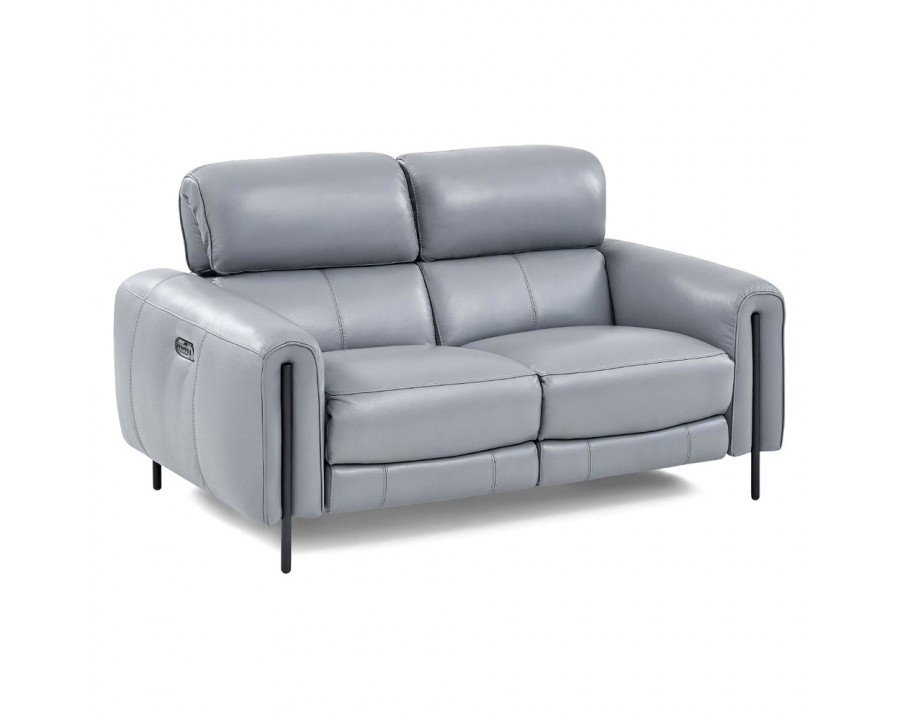 Creative Charm Loveseat with Two Recliners - Sleet, Leather