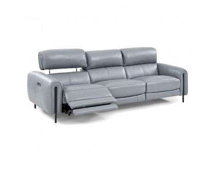 Creative Charm Sofa with Two Recliners - Sleet, Leather