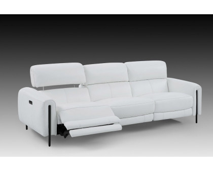 Creative Charm Sofa with Two Recliners - Snow White, Leather