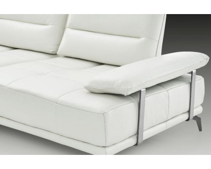 Creative Eleganto 5 Piece Sectional with Power Motion Backrests - Alabaster, Leather