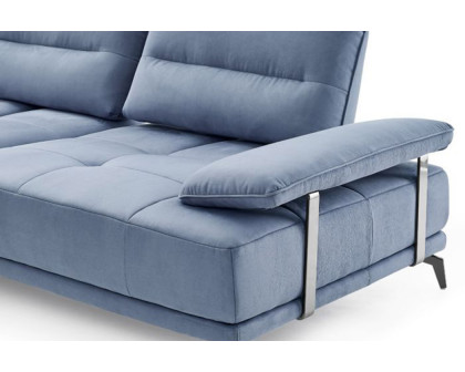 Creative Eleganto 5 Piece Sectional with Power Motion Backrests - Pacific Blue, Leather