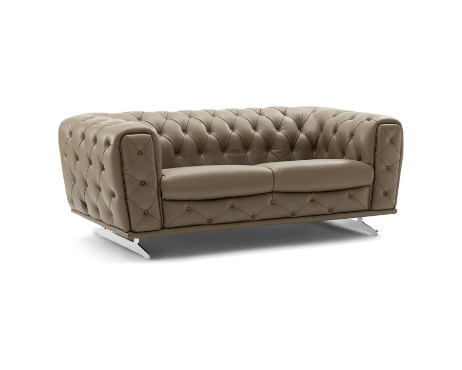 Creative Ellie Modern Loveseat - Clove Mocha, Leather