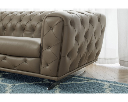 Creative Ellie Modern Loveseat - Clove Mocha, Leather