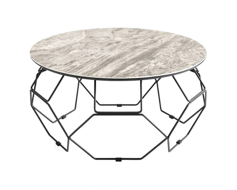 Creative Ellipse Ceramic Top Coffee Table - Gray