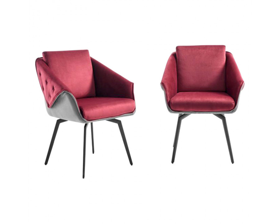 Creative Jess Armchair - Bordeaux/Black, Velvet/Metal