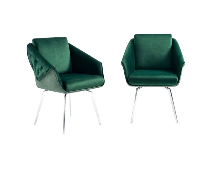 Creative Jess Armchair - Green/Chrome, Velvet/Metal