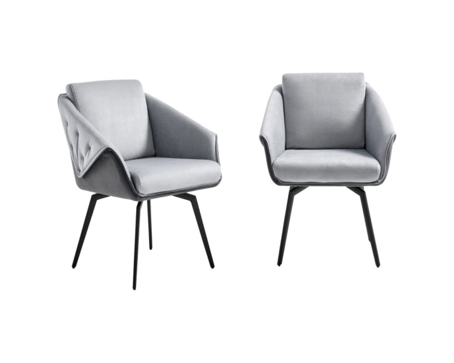 Creative Jess Armchair - Light Gray/Black, Velvet/Metal