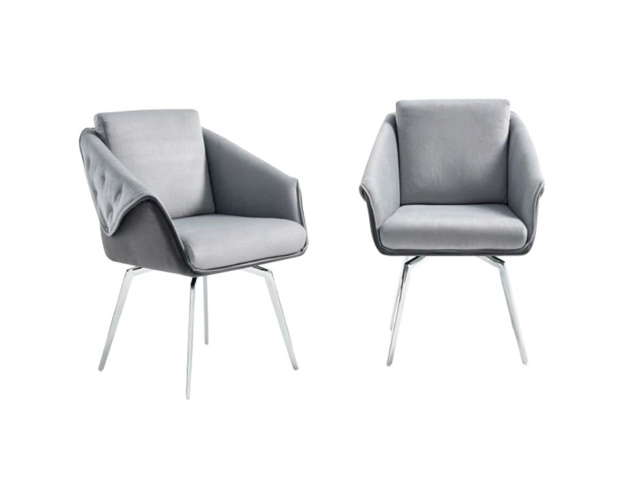 Creative Jess Armchair - Light Gray/Chrome, Velvet/Metal