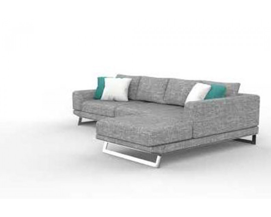 Creative Lia Right Facing Sectional Sofa - Light Gray, Fabric