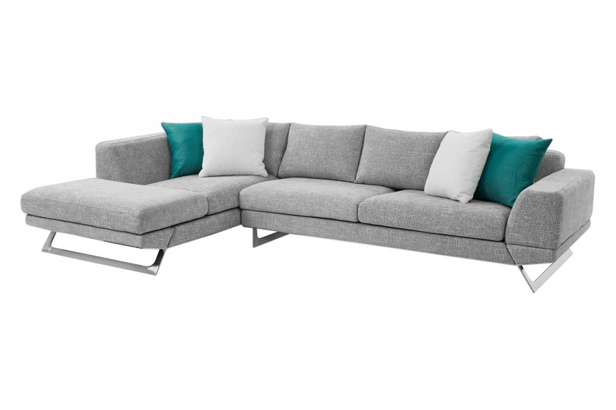 Creative™ Lia Left Facing Sectional Sofa - Light Gray, Fabric