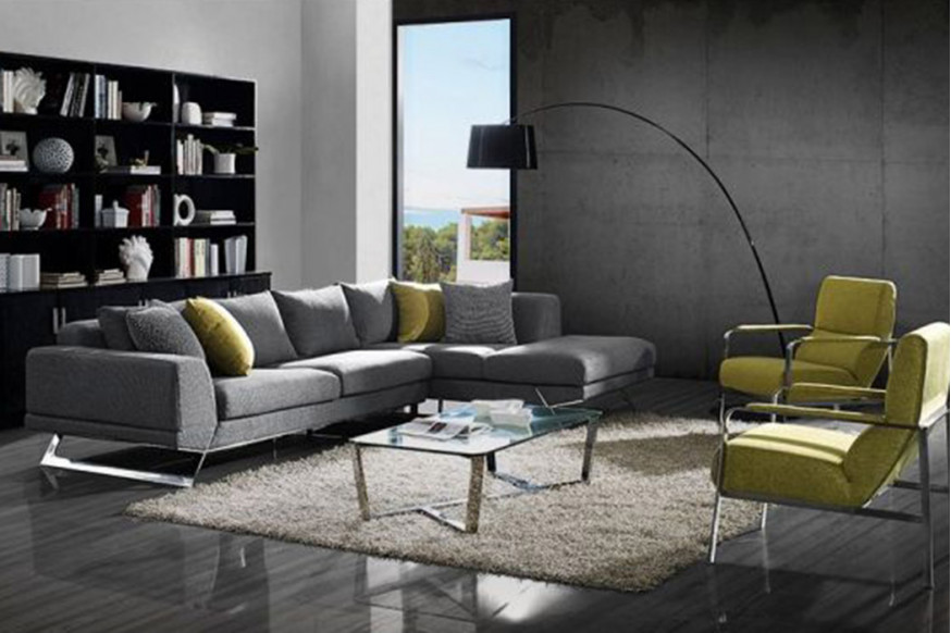 Creative™ Lia Right Facing Sectional Sofa - Gray, Fabric