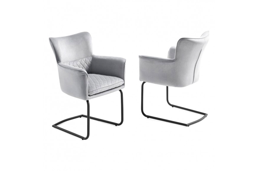 Creative™ Loran Upholstered Armchair - Light Gray/Black, Fabric/Metal