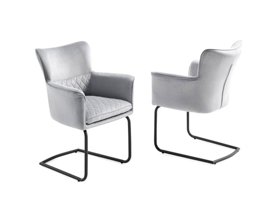 Creative Loran Upholstered Armchair - Light Gray/Black, Fabric/Metal