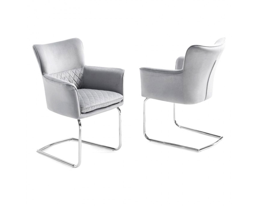 Creative Loran Upholstered Armchair - Light Gray/Chrome, Fabric/Metal