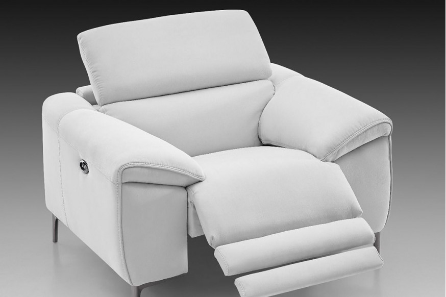 Creative™ Lucca Armchair with Power Recliner - Snow White, Leather