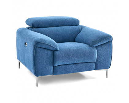 Creative Lucca Armchair with Recliner - Cerulean, Fabric