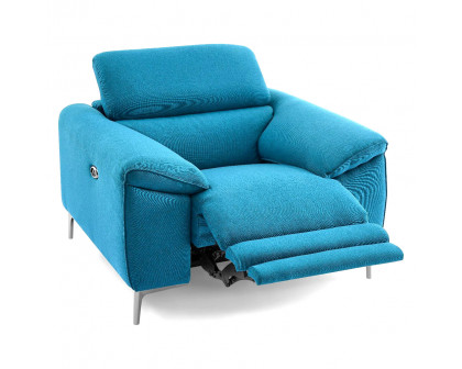 Creative Lucca Armchair with Recliner - Turquois, Fabric