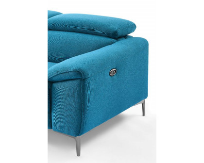 Creative Lucca Armchair with Recliner - Turquois, Fabric