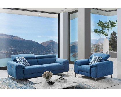 Creative™ Lucca Loveseat with Power Recliners - Cerulean, Fabric