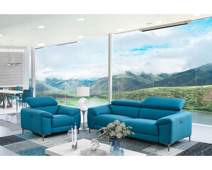 Creative Lucca Loveseat with Power Recliners - Turquois, Fabric