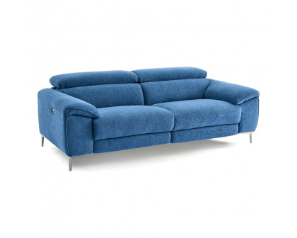 Creative Lucca Sofa with Recliners - Cerulean, Fabric