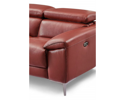 Creative™ Lucca Loveseat with Power Recliners - Rustic Red, Leather