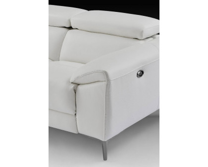 Creative™ Lucca Loveseat with Power Recliners - Snow White, Leather