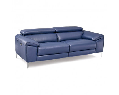 Creative Lucca Sofa with Power Recliners - Denim Blue, Leather