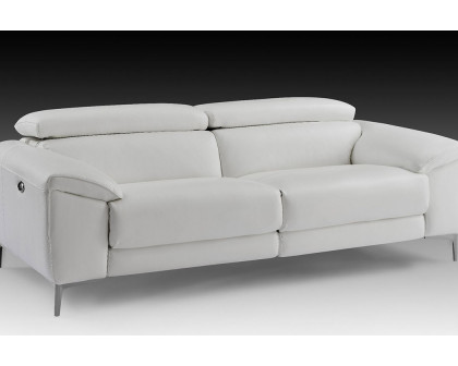 Creative Lucca Sofa with Power Recliners - Snow White, Leather