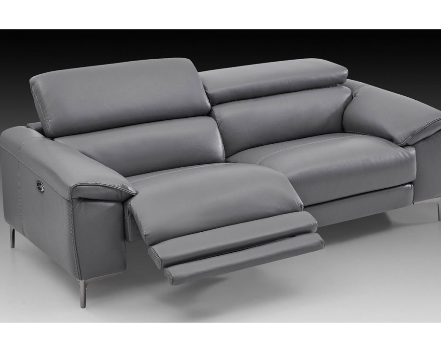 Creative Lucca Sofa with Power Recliners - Steel Gray, Leather