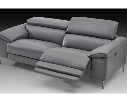 Creative Lucca Sofa with Power Recliners - Steel Gray, Leather