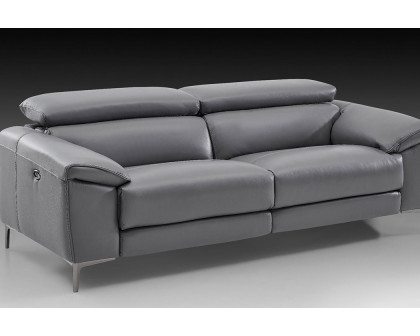 Creative Lucca Sofa with Power Recliners - Steel Gray, Leather