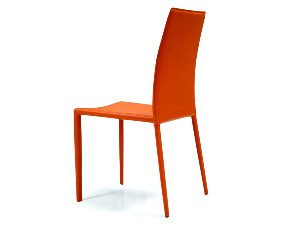 Creative Orlando Side Chair - Orange, Eco-Leather