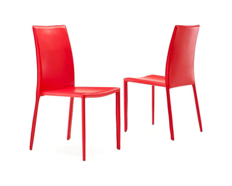 Creative Orlando Side Chair - Red, Eco-Leather