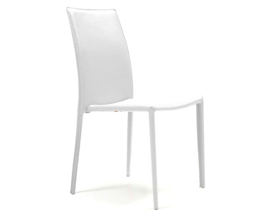 Creative Orlando Side Chair - White, Eco-Leather