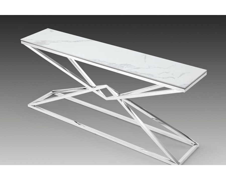 Creative Pyramid Console Table - Ceramic White Gloss