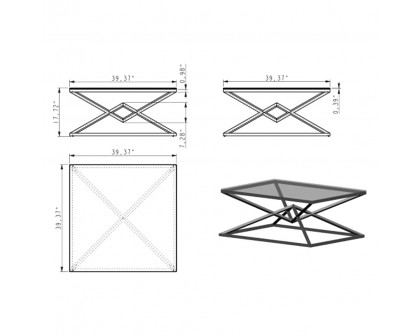 Creative Pyramid Coffee Table - Ceramic Dark Gray Gloss