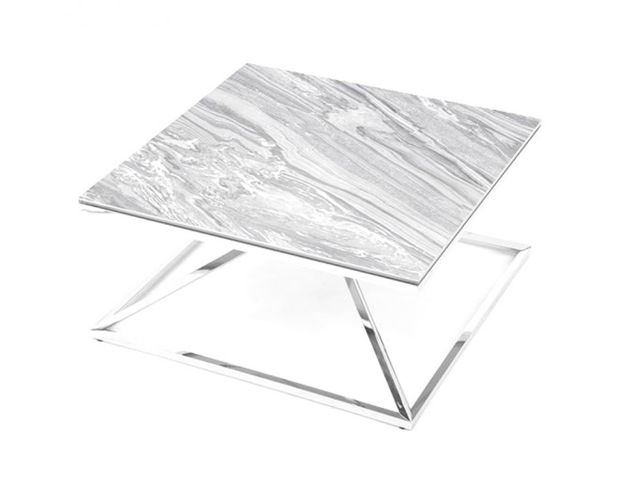 Creative Pyramid Coffee Table - Ceramic Gray Gloss