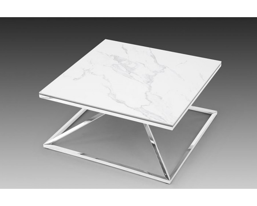 Creative Pyramid Coffee Table - Ceramic White Gloss