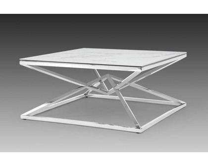 Creative Pyramid Coffee Table - Ceramic White Gloss