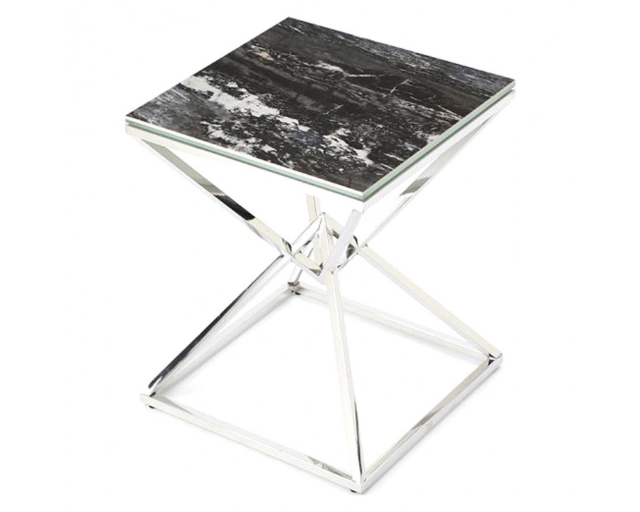 Creative Pyramid End Table - Ceramic Dark Gray Gloss