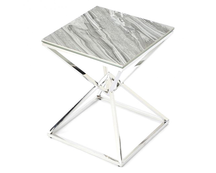 Creative Pyramid End Table - Ceramic Gray Gloss