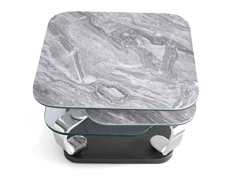 Creative Quattro Rotating Coffee Table - Gray Ceramic