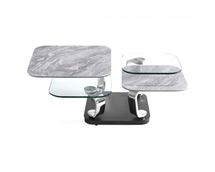 Creative Quattro Rotating Coffee Table - Gray Ceramic