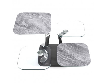 Creative Quattro Rotating Coffee Table - Gray Ceramic