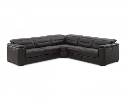 Creative Rossi Sectional with Power Recliners - Walnut, Leather