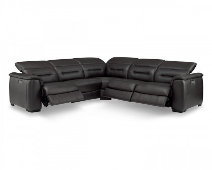 Creative Rossi Sectional with Power Recliners - Walnut, Leather